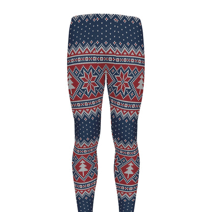 Winter Holiday Knitted Pattern Print Men's leggings