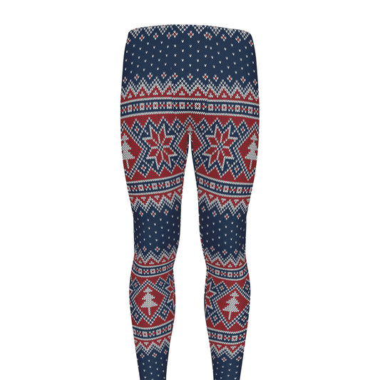 Winter Holiday Knitted Pattern Print Men's leggings