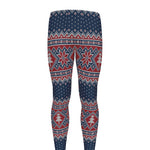 Winter Holiday Knitted Pattern Print Men's leggings