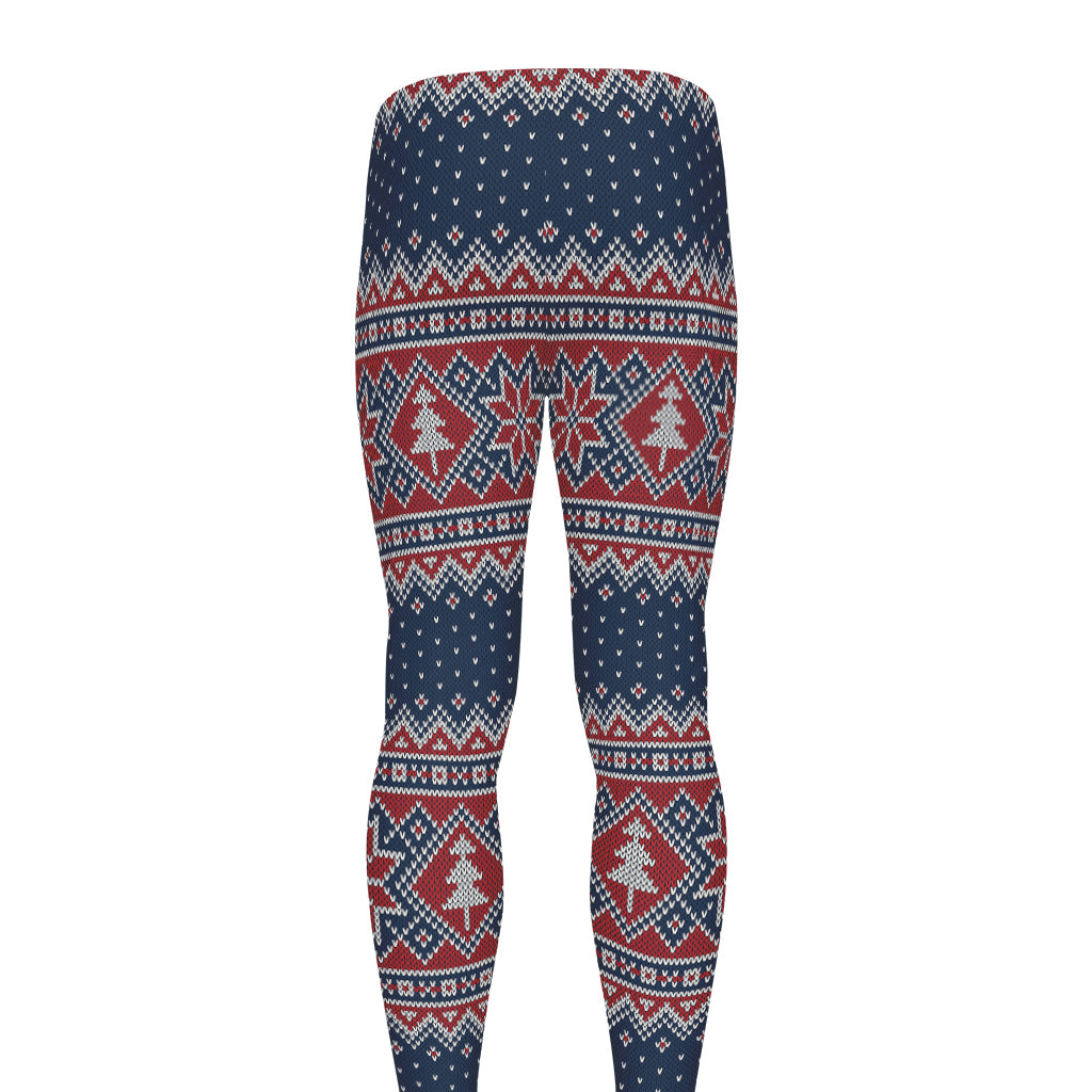 Winter Holiday Knitted Pattern Print Men's leggings