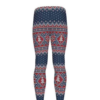 Winter Holiday Knitted Pattern Print Men's leggings