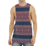 Winter Holiday Knitted Pattern Print Men's Muscle Tank Top
