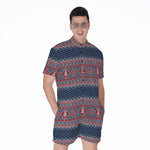 Winter Holiday Knitted Pattern Print Men's Rompers