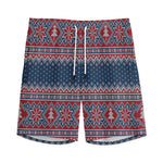 Winter Holiday Knitted Pattern Print Men's Sports Shorts