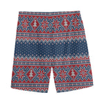 Winter Holiday Knitted Pattern Print Men's Sports Shorts