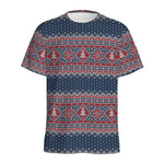 Winter Holiday Knitted Pattern Print Men's Sports T-Shirt