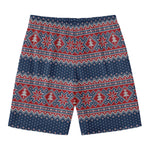 Winter Holiday Knitted Pattern Print Men's Swim Trunks