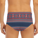 Winter Holiday Knitted Pattern Print Men's Triangle Swim Briefs