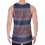 Winter Holiday Knitted Pattern Print Men's Velvet Tank Top
