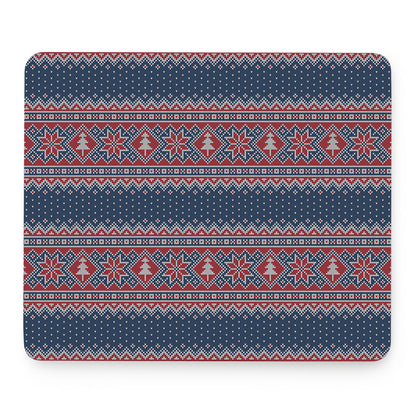 Winter Holiday Knitted Pattern Print Mouse Pad