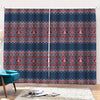 Winter Holiday Knitted Pattern Print Pencil Pleat Curtains