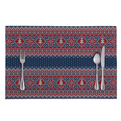 Winter Holiday Knitted Pattern Print Placemat