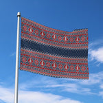Winter Holiday Knitted Pattern Print Polyester Flag