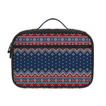 Winter Holiday Knitted Pattern Print Portable Lunch Bag