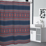 Winter Holiday Knitted Pattern Print Premium Shower Curtain