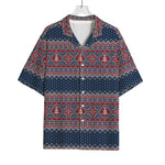 Winter Holiday Knitted Pattern Print Rayon Hawaiian Shirt