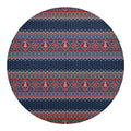 Winter Holiday Knitted Pattern Print Round Blanket