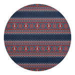 Winter Holiday Knitted Pattern Print Round Blanket