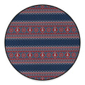 Winter Holiday Knitted Pattern Print Round Floor Mat