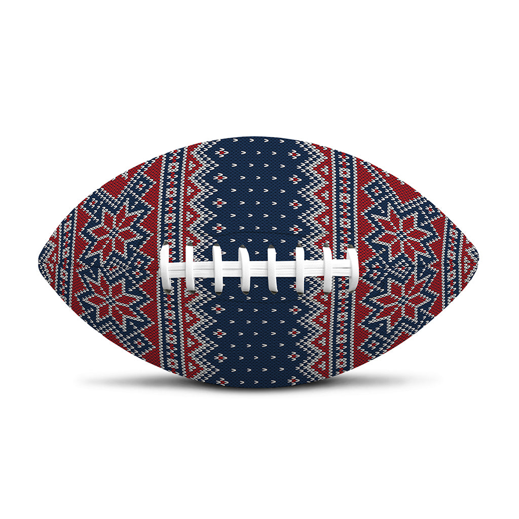 Winter Holiday Knitted Pattern Print Rugby Ball
