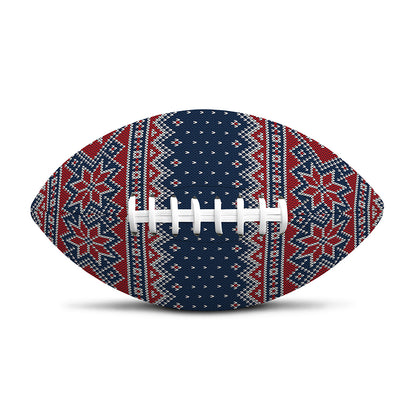Winter Holiday Knitted Pattern Print Rugby Ball