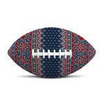 Winter Holiday Knitted Pattern Print Rugby Ball