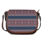 Winter Holiday Knitted Pattern Print Saddle Bag