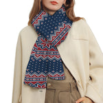 Winter Holiday Knitted Pattern Print Scarf