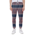 Winter Holiday Knitted Pattern Print Joggers