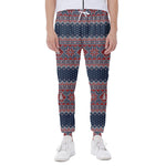 Winter Holiday Knitted Pattern Print Scuba Joggers
