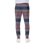 Winter Holiday Knitted Pattern Print Scuba Joggers