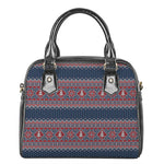 Winter Holiday Knitted Pattern Print Shoulder Handbag