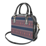 Winter Holiday Knitted Pattern Print Shoulder Handbag