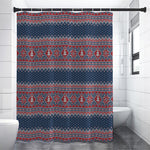 Winter Holiday Knitted Pattern Print Shower Curtain