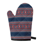 Winter Holiday Knitted Pattern Print Single Oven Mitt