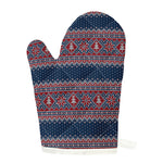 Winter Holiday Knitted Pattern Print Single Oven Mitt