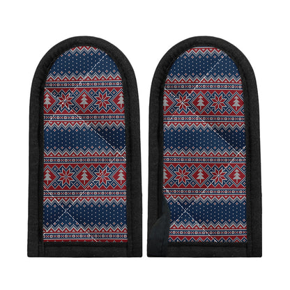 Winter Holiday Knitted Pattern Print Skillet Handle Cover
