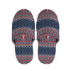 Winter Holiday Knitted Pattern Print Slippers
