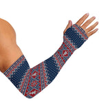 Winter Holiday Knitted Pattern Print Sun Protection Arm Sleeves