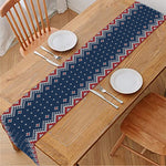 Winter Holiday Knitted Pattern Print Table Runner