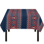 Winter Holiday Knitted Pattern Print Tablecloth