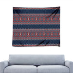 Winter Holiday Knitted Pattern Print Tapestry
