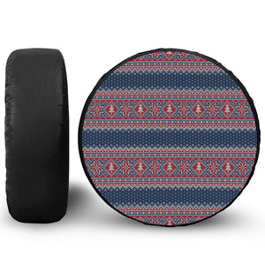 Winter Holiday Knitted Pattern Print Tire Cover