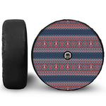 Winter Holiday Knitted Pattern Print Tire Cover With Camera Hole