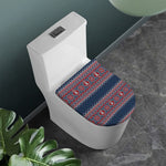 Winter Holiday Knitted Pattern Print Toilet Lid Cover