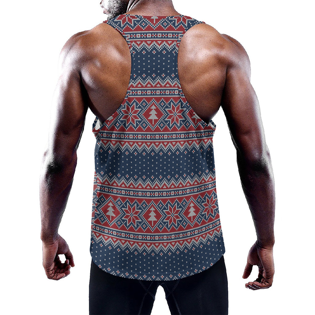Winter Holiday Knitted Pattern Print Training Tank Top