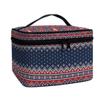 Winter Holiday Knitted Pattern Print Travel Makeup Bag