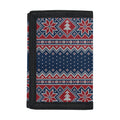 Winter Holiday Knitted Pattern Print Trifold Wallet