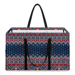 Winter Holiday Knitted Pattern Print Utility Tote Bag