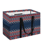 Winter Holiday Knitted Pattern Print Utility Tote Bag
